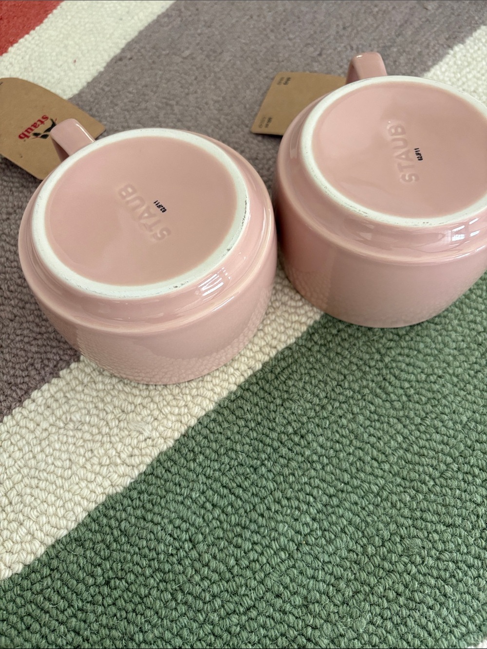 NWT Staub Stackable 17 oz Mugs Light Pink- Set of 2 - Picture 6 of 10